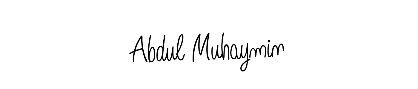 Use a signature maker to create a handwritten signature online. With this signature software, you can design (Angelique-Rose-font-FFP) your own signature for name Abdul Muhaymin. Abdul Muhaymin signature style 5 images and pictures png