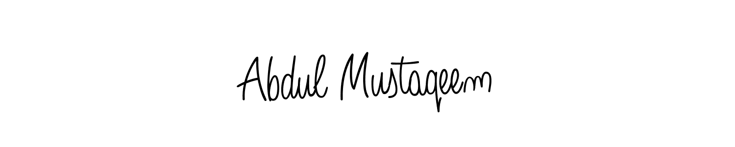 How to make Abdul Mustaqeem name signature. Use Angelique-Rose-font-FFP style for creating short signs online. This is the latest handwritten sign. Abdul Mustaqeem signature style 5 images and pictures png