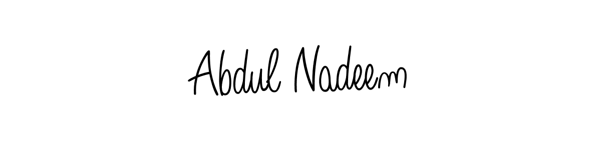You should practise on your own different ways (Angelique-Rose-font-FFP) to write your name (Abdul Nadeem) in signature. don't let someone else do it for you. Abdul Nadeem signature style 5 images and pictures png