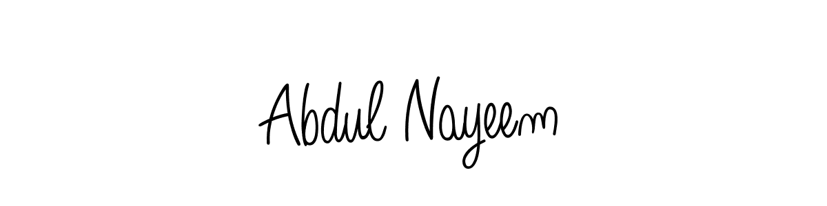 Use a signature maker to create a handwritten signature online. With this signature software, you can design (Angelique-Rose-font-FFP) your own signature for name Abdul Nayeem. Abdul Nayeem signature style 5 images and pictures png