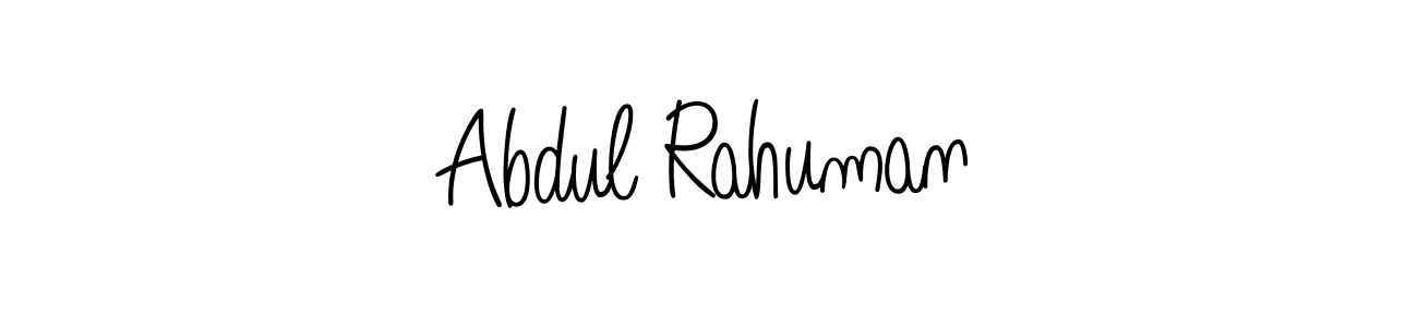 Design your own signature with our free online signature maker. With this signature software, you can create a handwritten (Angelique-Rose-font-FFP) signature for name Abdul Rahuman. Abdul Rahuman signature style 5 images and pictures png