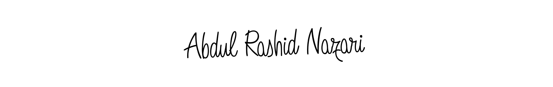 You should practise on your own different ways (Angelique-Rose-font-FFP) to write your name (Abdul Rashid Nazari) in signature. don't let someone else do it for you. Abdul Rashid Nazari signature style 5 images and pictures png