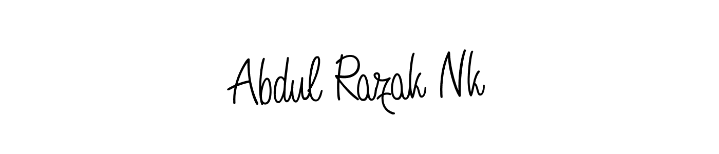 Design your own signature with our free online signature maker. With this signature software, you can create a handwritten (Angelique-Rose-font-FFP) signature for name Abdul Razak Nk. Abdul Razak Nk signature style 5 images and pictures png
