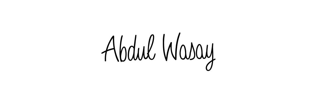 How to make Abdul Wasay name signature. Use Angelique-Rose-font-FFP style for creating short signs online. This is the latest handwritten sign. Abdul Wasay signature style 5 images and pictures png