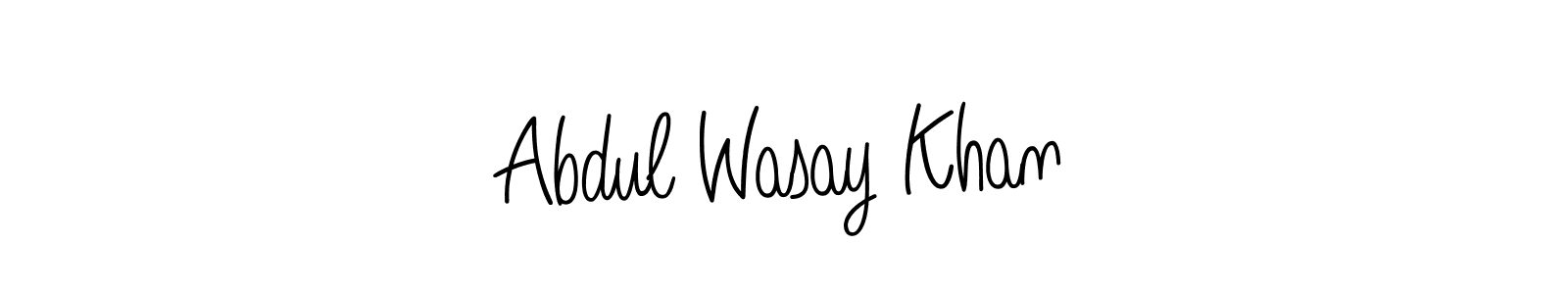 Make a beautiful signature design for name Abdul Wasay Khan. With this signature (Angelique-Rose-font-FFP) style, you can create a handwritten signature for free. Abdul Wasay Khan signature style 5 images and pictures png