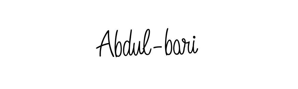 How to make Abdul-bari name signature. Use Angelique-Rose-font-FFP style for creating short signs online. This is the latest handwritten sign. Abdul-bari signature style 5 images and pictures png