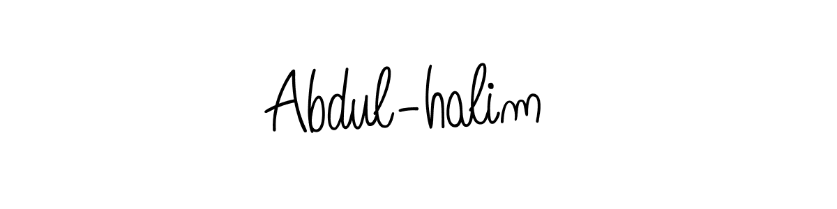 You should practise on your own different ways (Angelique-Rose-font-FFP) to write your name (Abdul-halim ) in signature. don't let someone else do it for you. Abdul-halim  signature style 5 images and pictures png