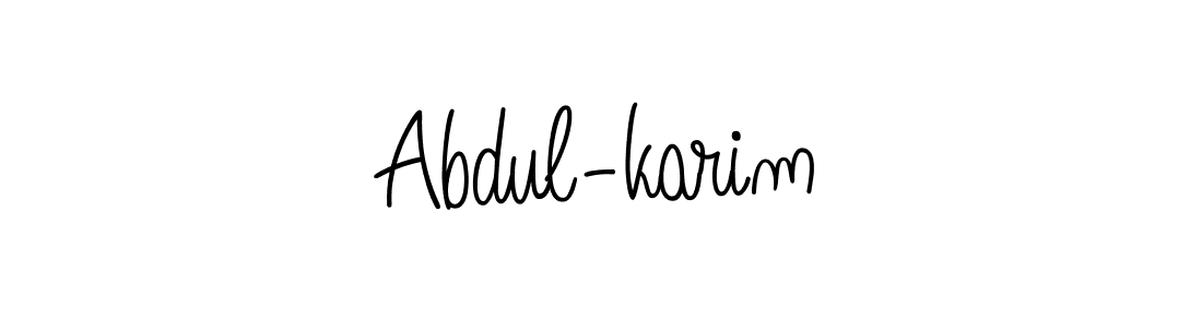 Use a signature maker to create a handwritten signature online. With this signature software, you can design (Angelique-Rose-font-FFP) your own signature for name Abdul-karim. Abdul-karim signature style 5 images and pictures png