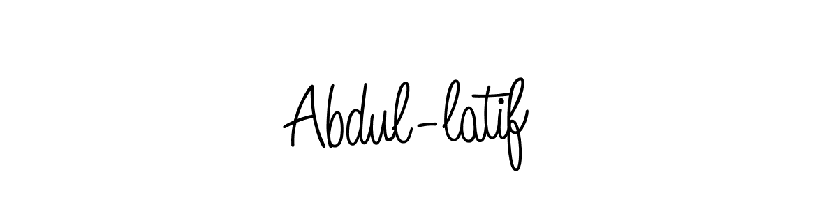 The best way (Angelique-Rose-font-FFP) to make a short signature is to pick only two or three words in your name. The name Abdul-latif  include a total of six letters. For converting this name. Abdul-latif  signature style 5 images and pictures png