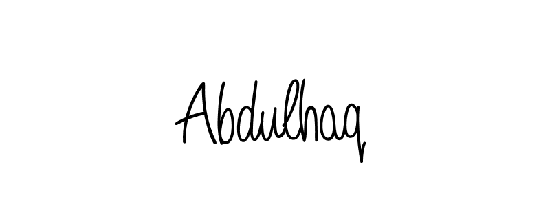 Use a signature maker to create a handwritten signature online. With this signature software, you can design (Angelique-Rose-font-FFP) your own signature for name Abdulhaq. Abdulhaq signature style 5 images and pictures png