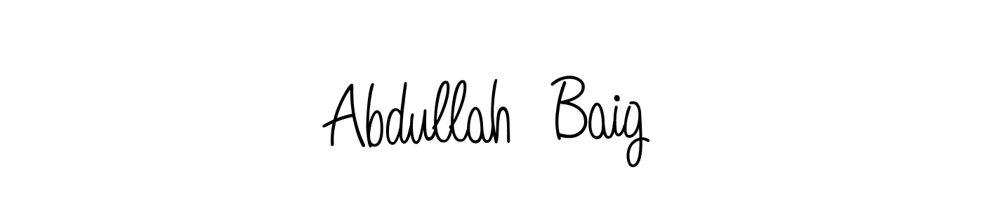 Abdullah  Baig stylish signature style. Best Handwritten Sign (Angelique-Rose-font-FFP) for my name. Handwritten Signature Collection Ideas for my name Abdullah  Baig. Abdullah  Baig signature style 5 images and pictures png