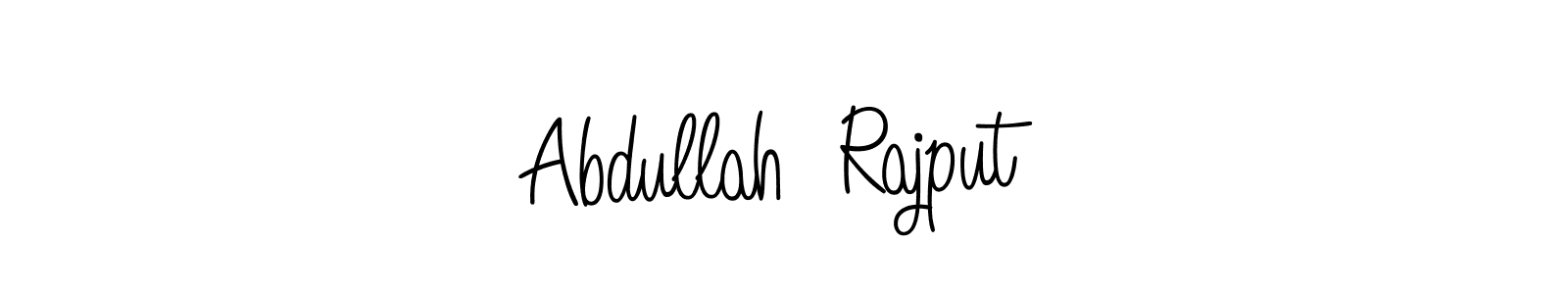 The best way (Angelique-Rose-font-FFP) to make a short signature is to pick only two or three words in your name. The name Abdullah  Rajput include a total of six letters. For converting this name. Abdullah  Rajput signature style 5 images and pictures png