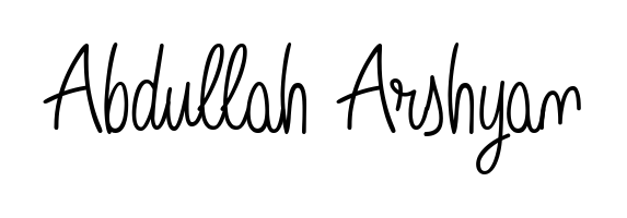 Use a signature maker to create a handwritten signature online. With this signature software, you can design (Angelique-Rose-font-FFP) your own signature for name Abdullah Arshyan. Abdullah Arshyan signature style 5 images and pictures png