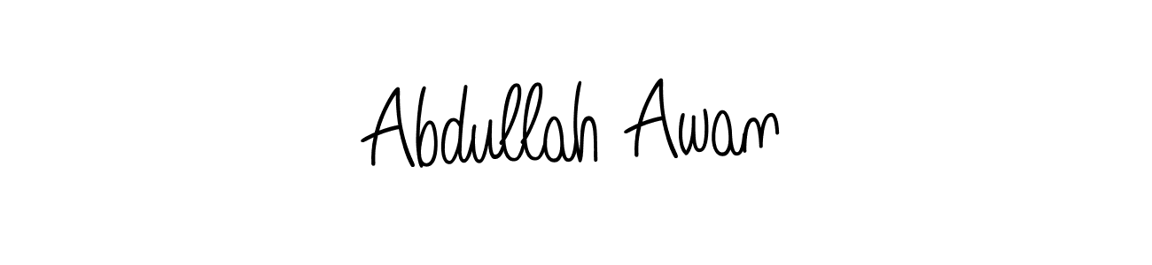 You should practise on your own different ways (Angelique-Rose-font-FFP) to write your name (Abdullah Awan) in signature. don't let someone else do it for you. Abdullah Awan signature style 5 images and pictures png