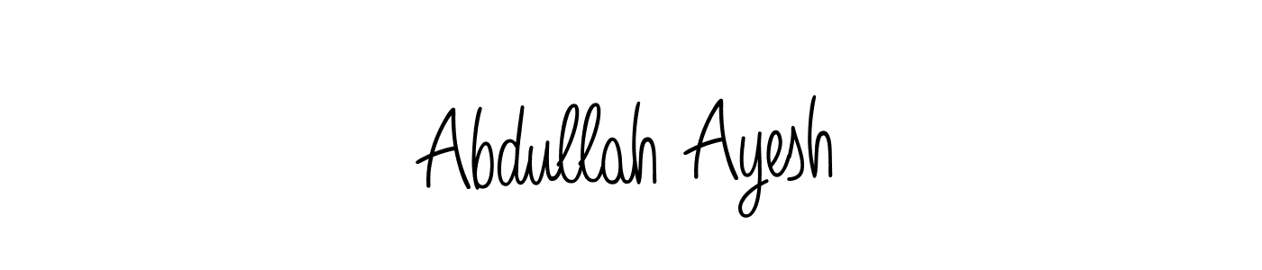 Use a signature maker to create a handwritten signature online. With this signature software, you can design (Angelique-Rose-font-FFP) your own signature for name Abdullah Ayesh. Abdullah Ayesh signature style 5 images and pictures png
