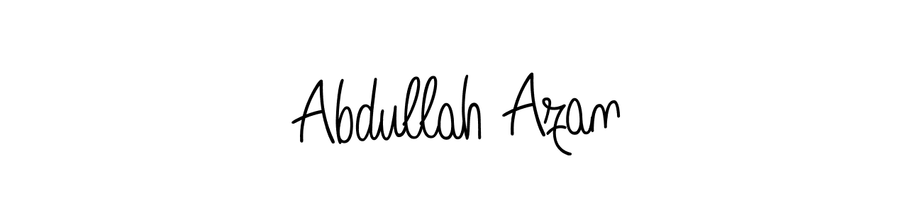 The best way (Angelique-Rose-font-FFP) to make a short signature is to pick only two or three words in your name. The name Abdullah Azan include a total of six letters. For converting this name. Abdullah Azan signature style 5 images and pictures png