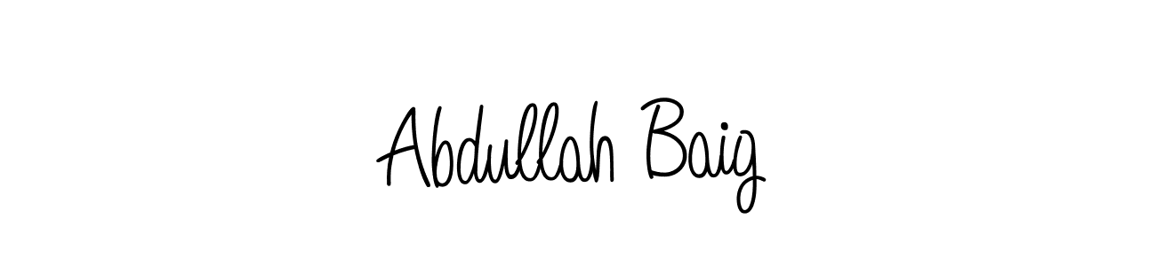 Design your own signature with our free online signature maker. With this signature software, you can create a handwritten (Angelique-Rose-font-FFP) signature for name Abdullah Baig. Abdullah Baig signature style 5 images and pictures png