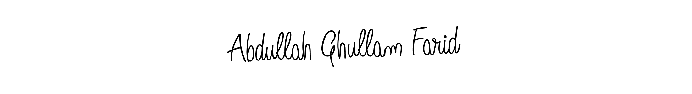 Use a signature maker to create a handwritten signature online. With this signature software, you can design (Angelique-Rose-font-FFP) your own signature for name Abdullah Ghullam Farid. Abdullah Ghullam Farid signature style 5 images and pictures png