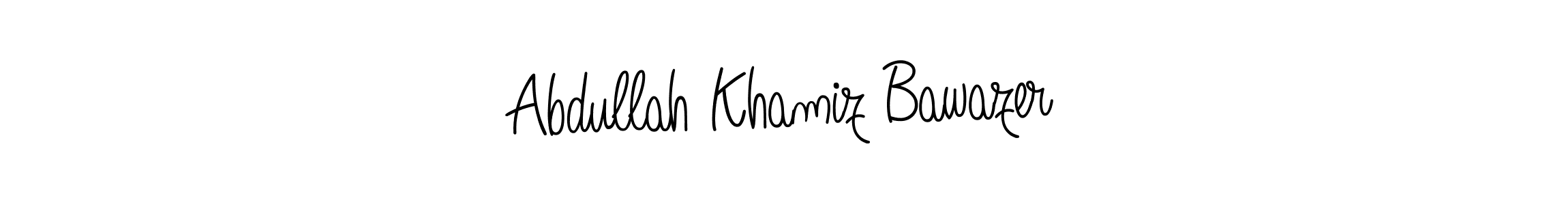 The best way (Angelique-Rose-font-FFP) to make a short signature is to pick only two or three words in your name. The name Abdullah Khamiz Bawazer include a total of six letters. For converting this name. Abdullah Khamiz Bawazer signature style 5 images and pictures png