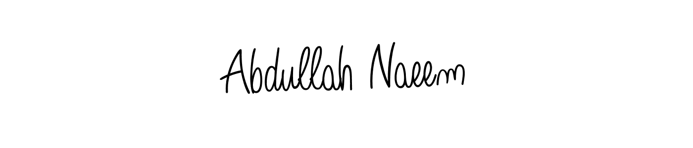 The best way (Angelique-Rose-font-FFP) to make a short signature is to pick only two or three words in your name. The name Abdullah Naeem include a total of six letters. For converting this name. Abdullah Naeem signature style 5 images and pictures png