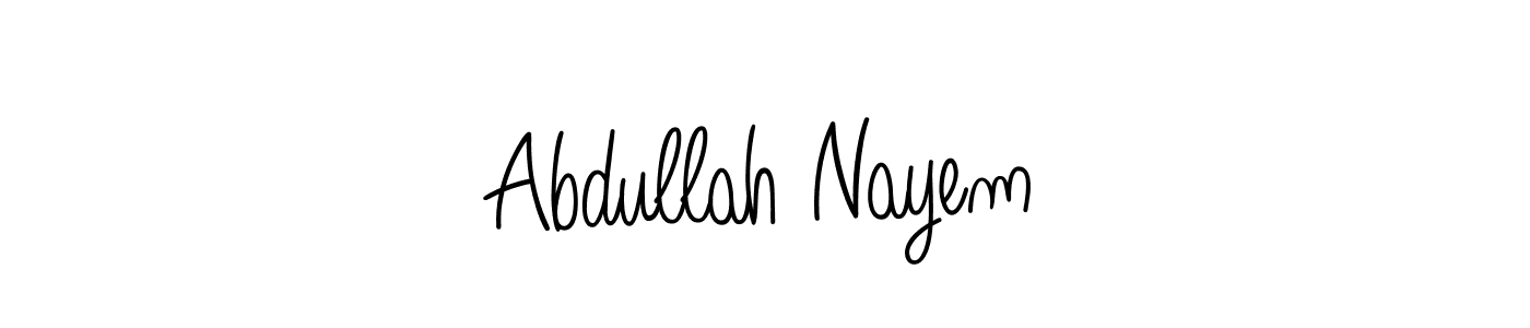 The best way (Angelique-Rose-font-FFP) to make a short signature is to pick only two or three words in your name. The name Abdullah Nayem include a total of six letters. For converting this name. Abdullah Nayem signature style 5 images and pictures png