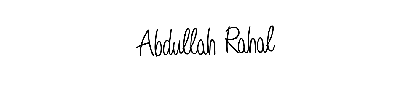 Use a signature maker to create a handwritten signature online. With this signature software, you can design (Angelique-Rose-font-FFP) your own signature for name Abdullah Rahal. Abdullah Rahal signature style 5 images and pictures png