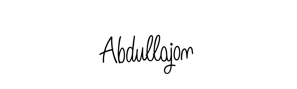 Use a signature maker to create a handwritten signature online. With this signature software, you can design (Angelique-Rose-font-FFP) your own signature for name Abdullajon. Abdullajon signature style 5 images and pictures png