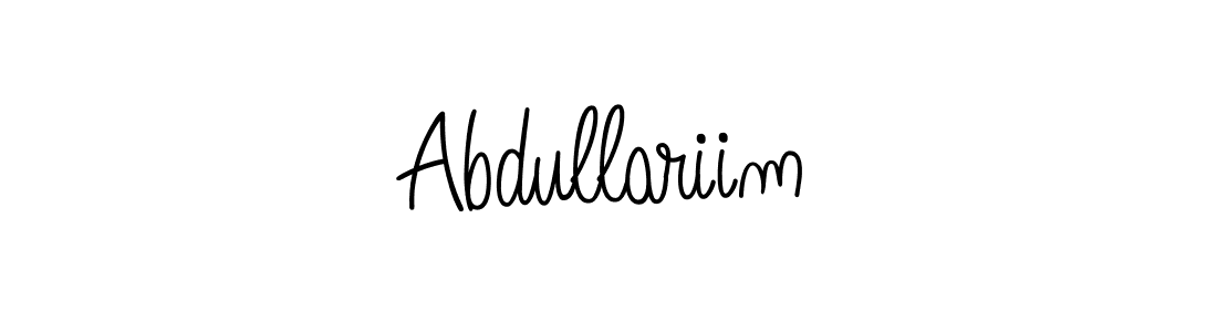 You should practise on your own different ways (Angelique-Rose-font-FFP) to write your name (Abdullariim) in signature. don't let someone else do it for you. Abdullariim signature style 5 images and pictures png