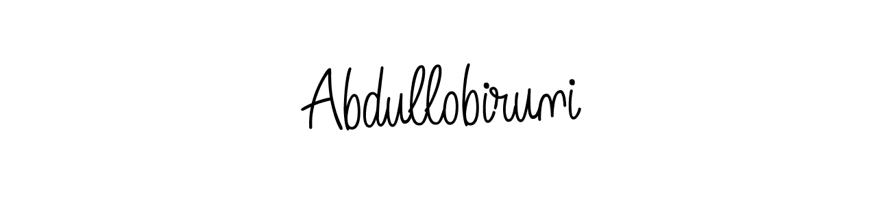 Also You can easily find your signature by using the search form. We will create Abdullobiruni name handwritten signature images for you free of cost using Angelique-Rose-font-FFP sign style. Abdullobiruni signature style 5 images and pictures png