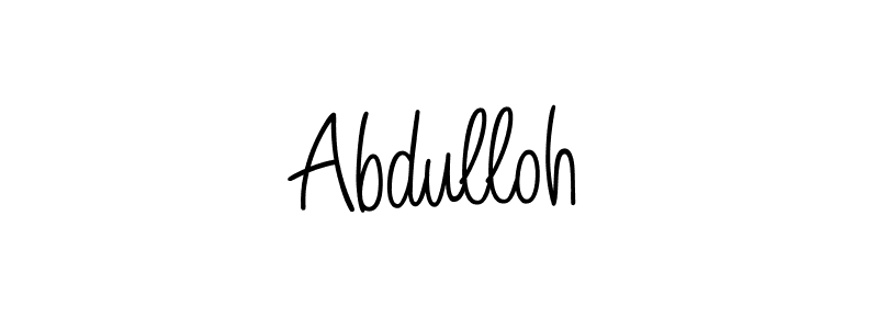 Use a signature maker to create a handwritten signature online. With this signature software, you can design (Angelique-Rose-font-FFP) your own signature for name Abdulloh. Abdulloh signature style 5 images and pictures png