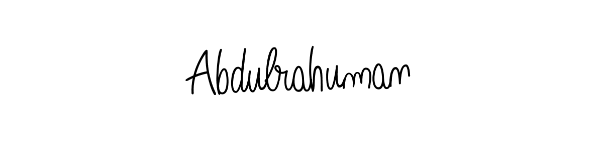 Create a beautiful signature design for name Abdulrahuman. With this signature (Angelique-Rose-font-FFP) fonts, you can make a handwritten signature for free. Abdulrahuman signature style 5 images and pictures png