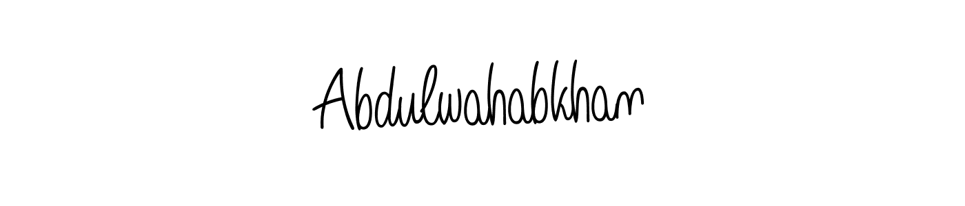 The best way (Angelique-Rose-font-FFP) to make a short signature is to pick only two or three words in your name. The name Abdulwahabkhan include a total of six letters. For converting this name. Abdulwahabkhan signature style 5 images and pictures png