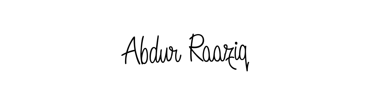 How to make Abdur Raaziq name signature. Use Angelique-Rose-font-FFP style for creating short signs online. This is the latest handwritten sign. Abdur Raaziq signature style 5 images and pictures png