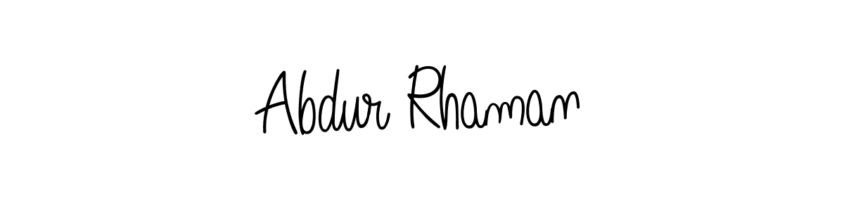 Design your own signature with our free online signature maker. With this signature software, you can create a handwritten (Angelique-Rose-font-FFP) signature for name Abdur Rhaman. Abdur Rhaman signature style 5 images and pictures png