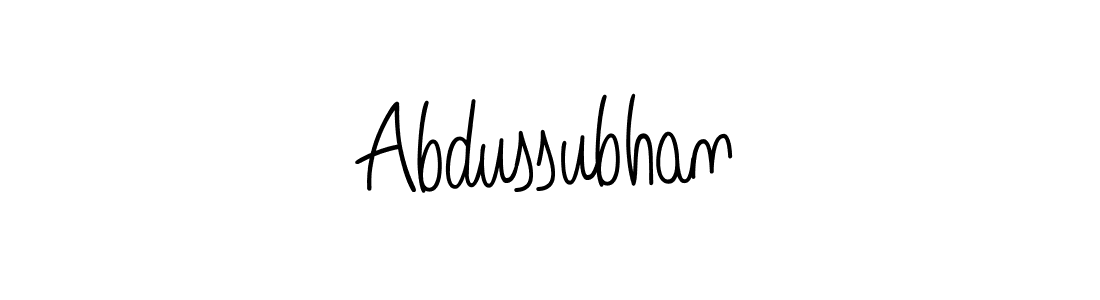 Use a signature maker to create a handwritten signature online. With this signature software, you can design (Angelique-Rose-font-FFP) your own signature for name Abdussubhan. Abdussubhan signature style 5 images and pictures png