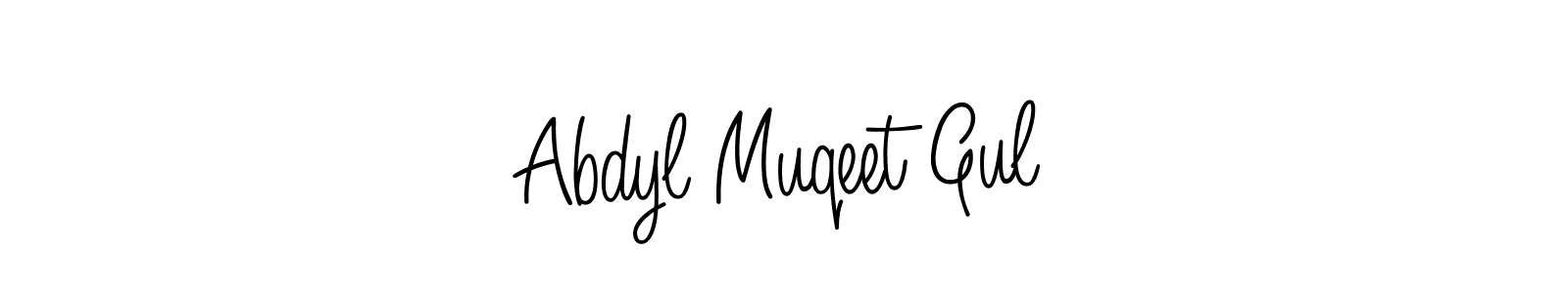 The best way (Angelique-Rose-font-FFP) to make a short signature is to pick only two or three words in your name. The name Abdyl Muqeet Gul include a total of six letters. For converting this name. Abdyl Muqeet Gul signature style 5 images and pictures png