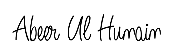 Download transparent PNG signature for name Abeer Ul Hunain styled with Angelique-Rose-font-FFP font. Ready to paste directly into PDF and Word agreements. Abeer Ul Hunain signature style 5 images and pictures png