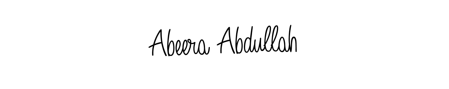 How to make Abeera Abdullah name signature. Use Angelique-Rose-font-FFP style for creating short signs online. This is the latest handwritten sign. Abeera Abdullah signature style 5 images and pictures png