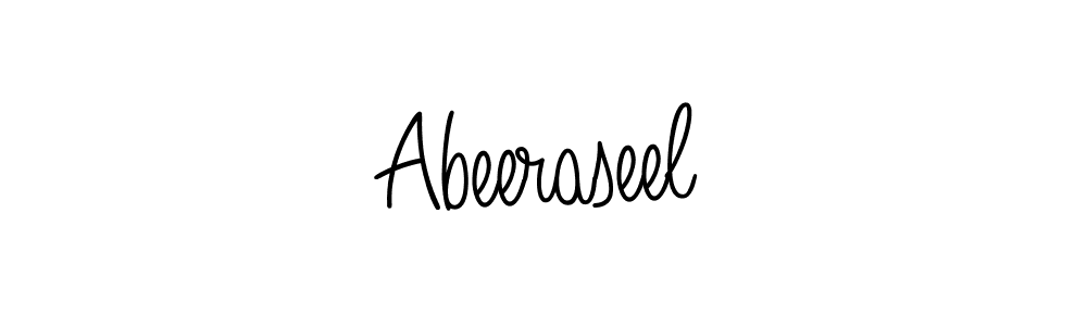 Use a signature maker to create a handwritten signature online. With this signature software, you can design (Angelique-Rose-font-FFP) your own signature for name Abeeraseel. Abeeraseel signature style 5 images and pictures png