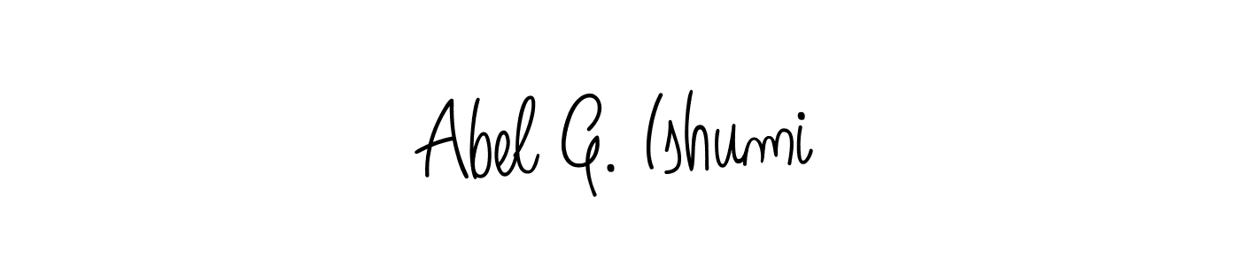 Create a beautiful signature design for name Abel G. Ishumi. With this signature (Angelique-Rose-font-FFP) fonts, you can make a handwritten signature for free. Abel G. Ishumi signature style 5 images and pictures png