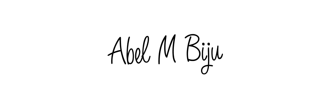How to make Abel M Biju name signature. Use Angelique-Rose-font-FFP style for creating short signs online. This is the latest handwritten sign. Abel M Biju signature style 5 images and pictures png