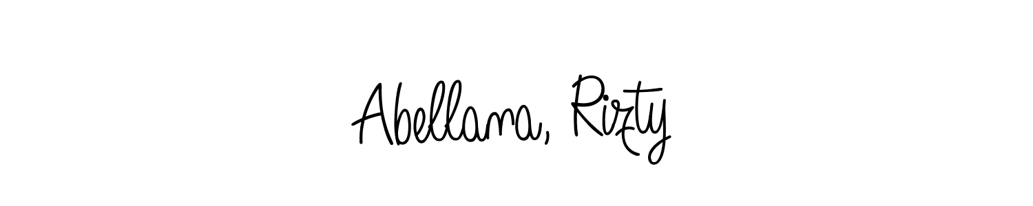 Abellana, Rizty stylish signature style. Best Handwritten Sign (Angelique-Rose-font-FFP) for my name. Handwritten Signature Collection Ideas for my name Abellana, Rizty. Abellana, Rizty signature style 5 images and pictures png