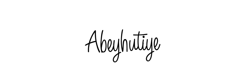 You should practise on your own different ways (Angelique-Rose-font-FFP) to write your name (Abeyhutiye) in signature. don't let someone else do it for you. Abeyhutiye signature style 5 images and pictures png
