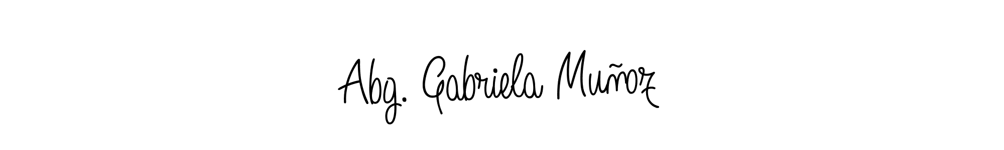 You should practise on your own different ways (Angelique-Rose-font-FFP) to write your name (Abg. Gabriela Muñoz) in signature. don't let someone else do it for you. Abg. Gabriela Muñoz signature style 5 images and pictures png