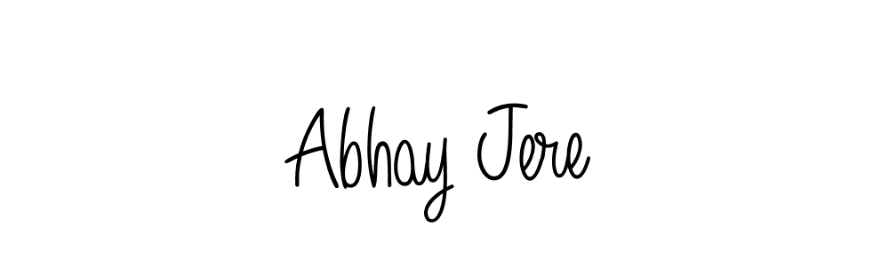 The best way (Angelique-Rose-font-FFP) to make a short signature is to pick only two or three words in your name. The name Abhay Jere include a total of six letters. For converting this name. Abhay Jere signature style 5 images and pictures png