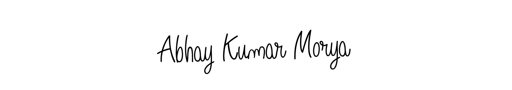 How to make Abhay Kumar Morya name signature. Use Angelique-Rose-font-FFP style for creating short signs online. This is the latest handwritten sign. Abhay Kumar Morya signature style 5 images and pictures png