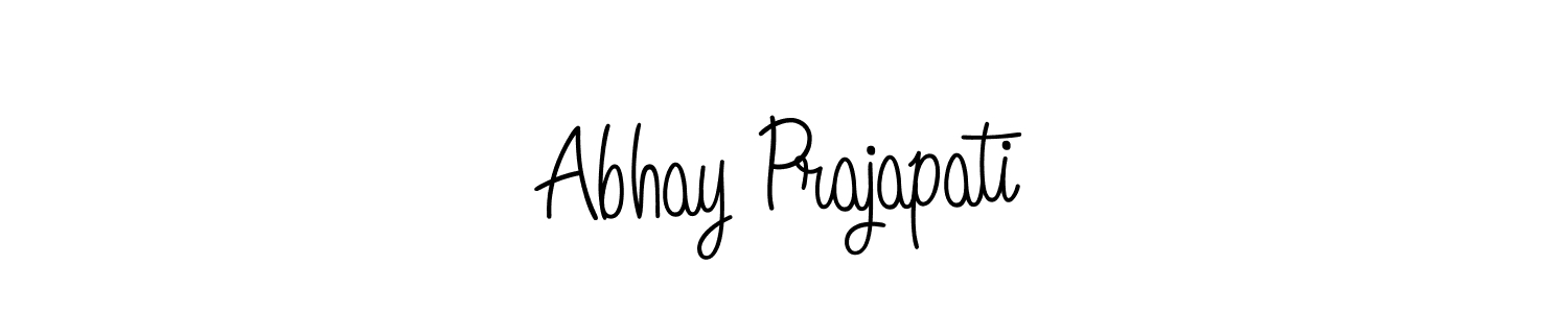 The best way (Angelique-Rose-font-FFP) to make a short signature is to pick only two or three words in your name. The name Abhay Prajapati include a total of six letters. For converting this name. Abhay Prajapati signature style 5 images and pictures png