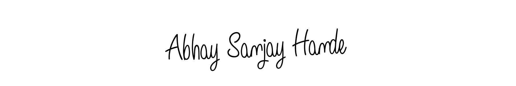 The best way (Angelique-Rose-font-FFP) to make a short signature is to pick only two or three words in your name. The name Abhay Sanjay Hande include a total of six letters. For converting this name. Abhay Sanjay Hande signature style 5 images and pictures png