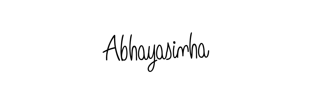 Use a signature maker to create a handwritten signature online. With this signature software, you can design (Angelique-Rose-font-FFP) your own signature for name Abhayasinha. Abhayasinha signature style 5 images and pictures png