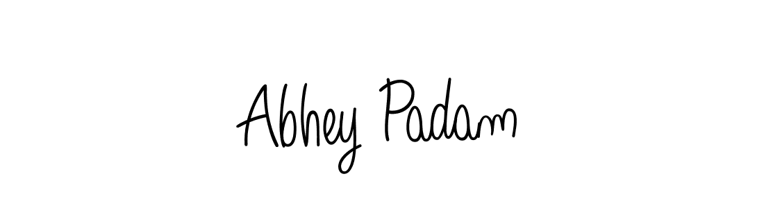 The best way (Angelique-Rose-font-FFP) to make a short signature is to pick only two or three words in your name. The name Abhey Padam include a total of six letters. For converting this name. Abhey Padam signature style 5 images and pictures png